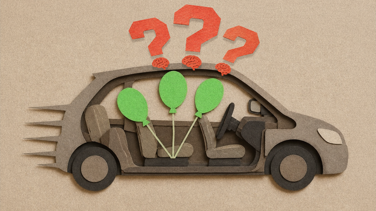 Kam poletí balonek, když auto zrychlí? Skoro nikdo to neumí popsat správně