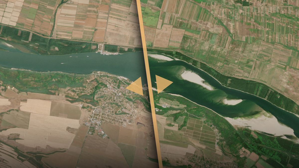 Z veletoku ční písek. Satelity ukázaly, jak výrazně ubylo vody v Dunaji