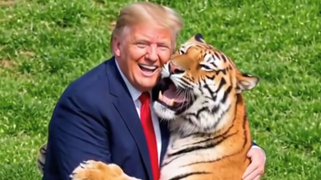 Trump sdílel video Brita, kterého zabil tygr. Pak ukázal vlastní verzi